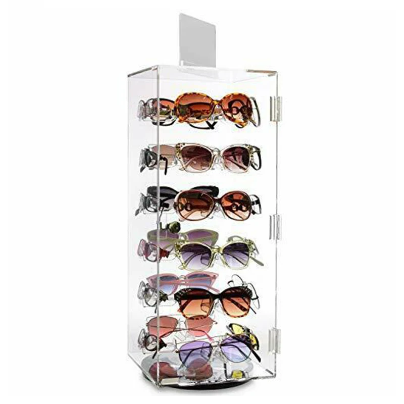 Rotatable All Sides Glasses Display Stand With Hooks
