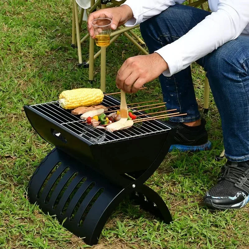 Metal Barbecue Grill Folding Barbecue Tools Manufacturer Iron Outdoor Portable Charcoal Bbq Grills