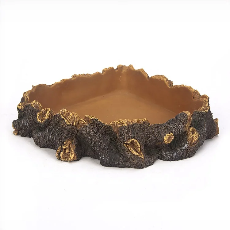 Xinly design dual-purpose terrarium reptile resin decoration water food dish bowl