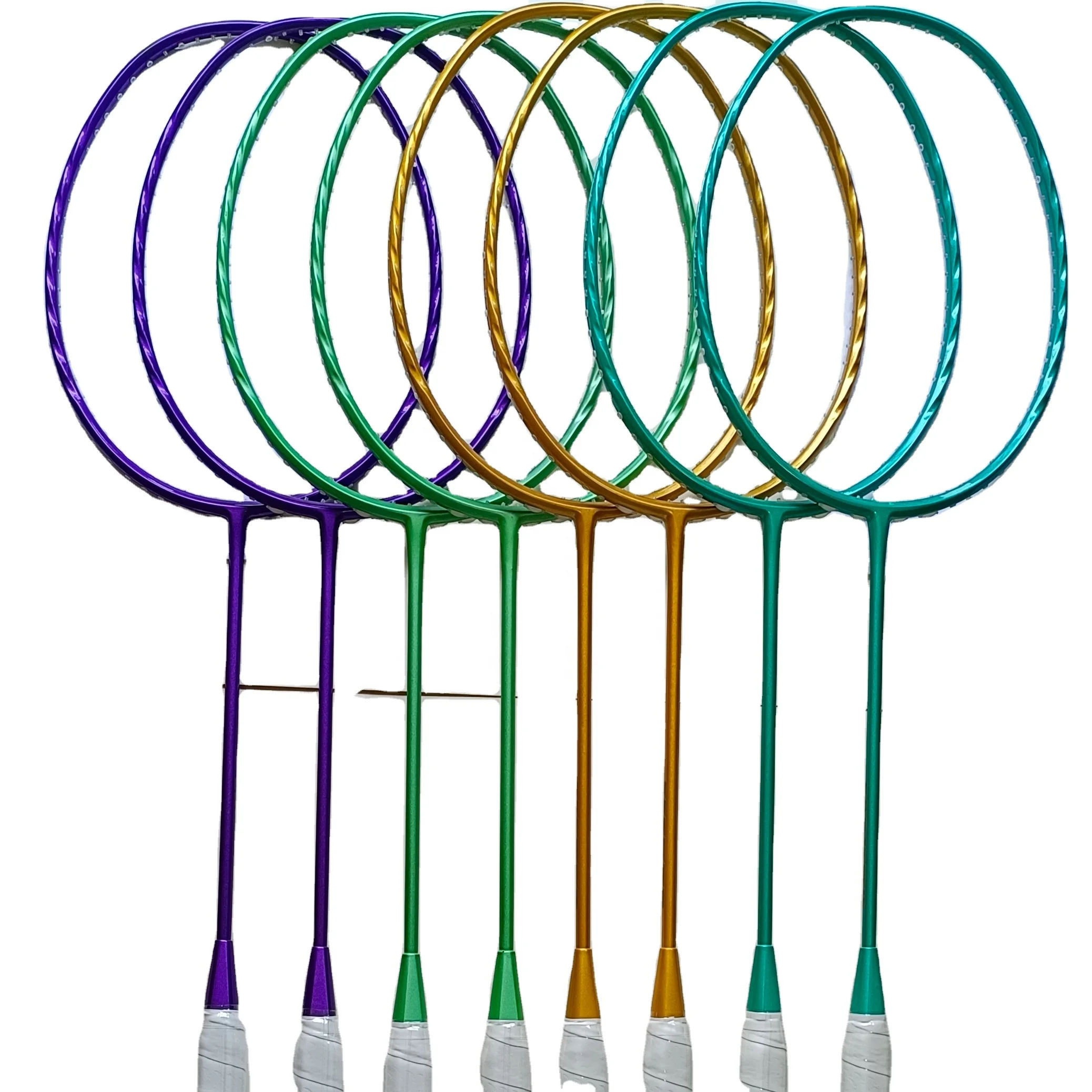 Top quality full carbon  4U 22~30LBS Pure Color without logos badminton racket from factory directly