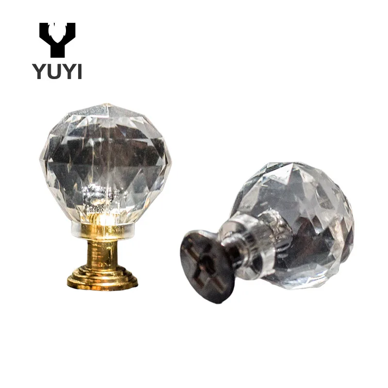 Acrylic plastic crystal round transparent handle knob for drawer