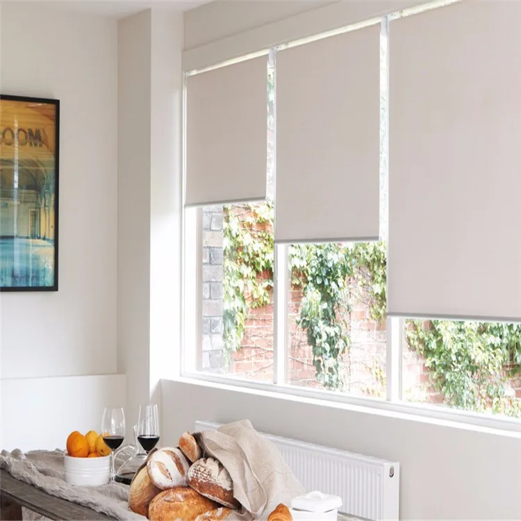 Boosly Sunscreen Day And Night Light-Filtering Electric Roller Blinds Custom Dual Blackout Roller Blinds