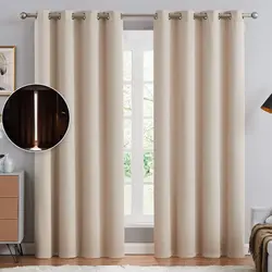 Готовые элегантные однотонные теплоизолированные Энергоэффективные затемняющие плотные недорогие занавески, люверсы для отеля, шторы для спальни