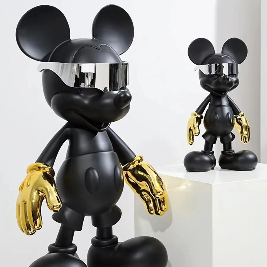 Modern Cyberpunk Mickey Mouse Ceramic Ornaments Trendy Play Decorations for Living Room Porch TV Cabinet Bar Floor