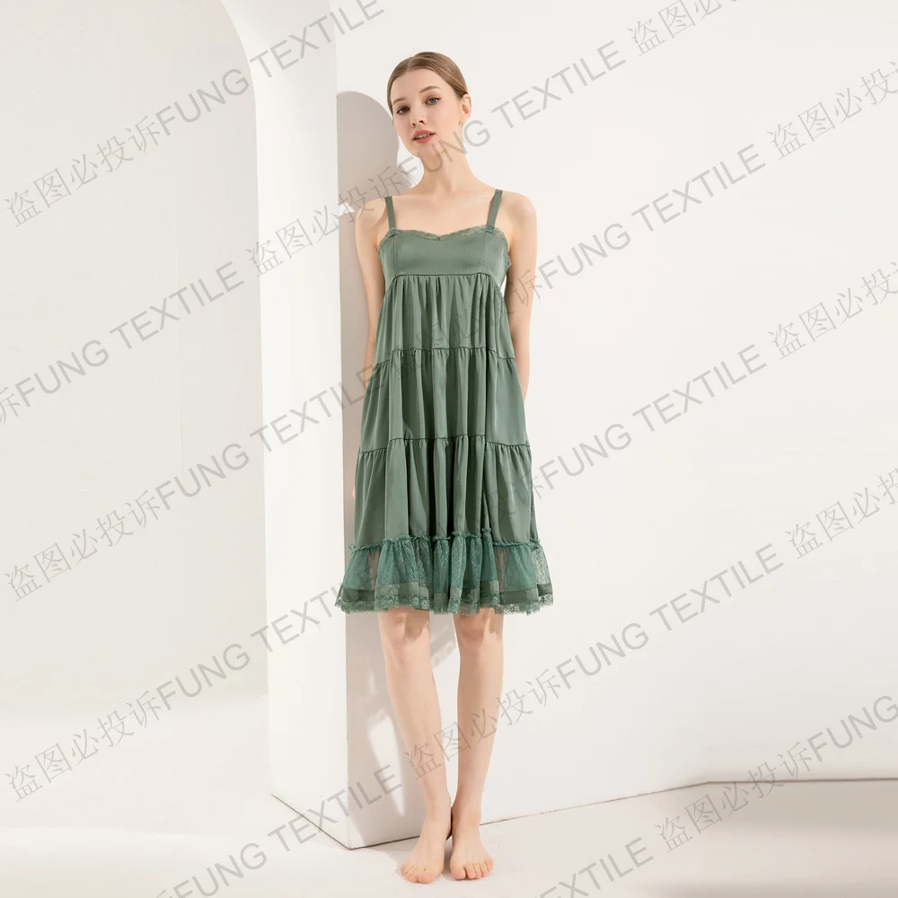 FUNG 6032 модные хлопковые без рукавов длинные летние пижамы в Корейском стиле