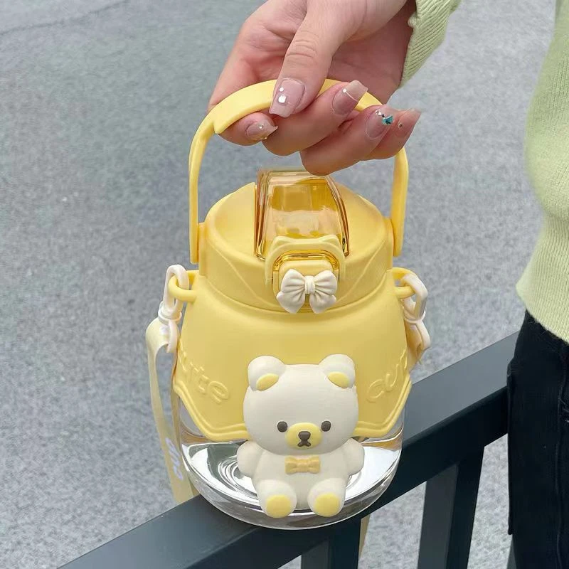 Portable Travel Belly Cup Bear Shaped Cartoon School Water Bottles Children Student Cute Kettle Sport Drink Bottles For Kids