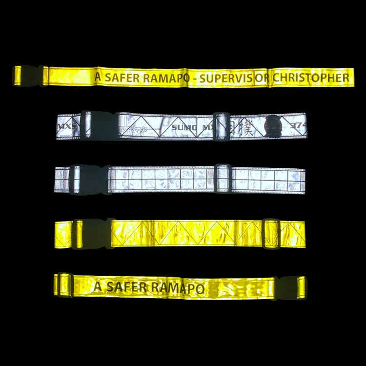 Heavy Duty Hi Viz Fluorescent Night Running Custom Micro Prismatic Reflector Belt Reflective Motorcycle Safety Waist PVC Belt