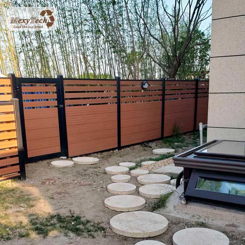 Durable 6x6  garden fence privacy trellis design  wpc garden fence with aluminium post strong system