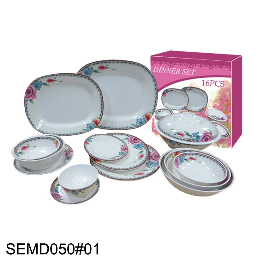 SEBEST Eco-Friendly 16pcs CE Japanese style elegant melamine tableware custom melamine dinnerware sets