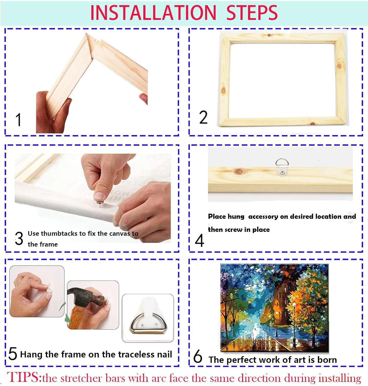 DIY Home Decor Wood Picture Frames for Canvas Artwork Wall Art Solid Stretcher Bars Wooden Frame Kit