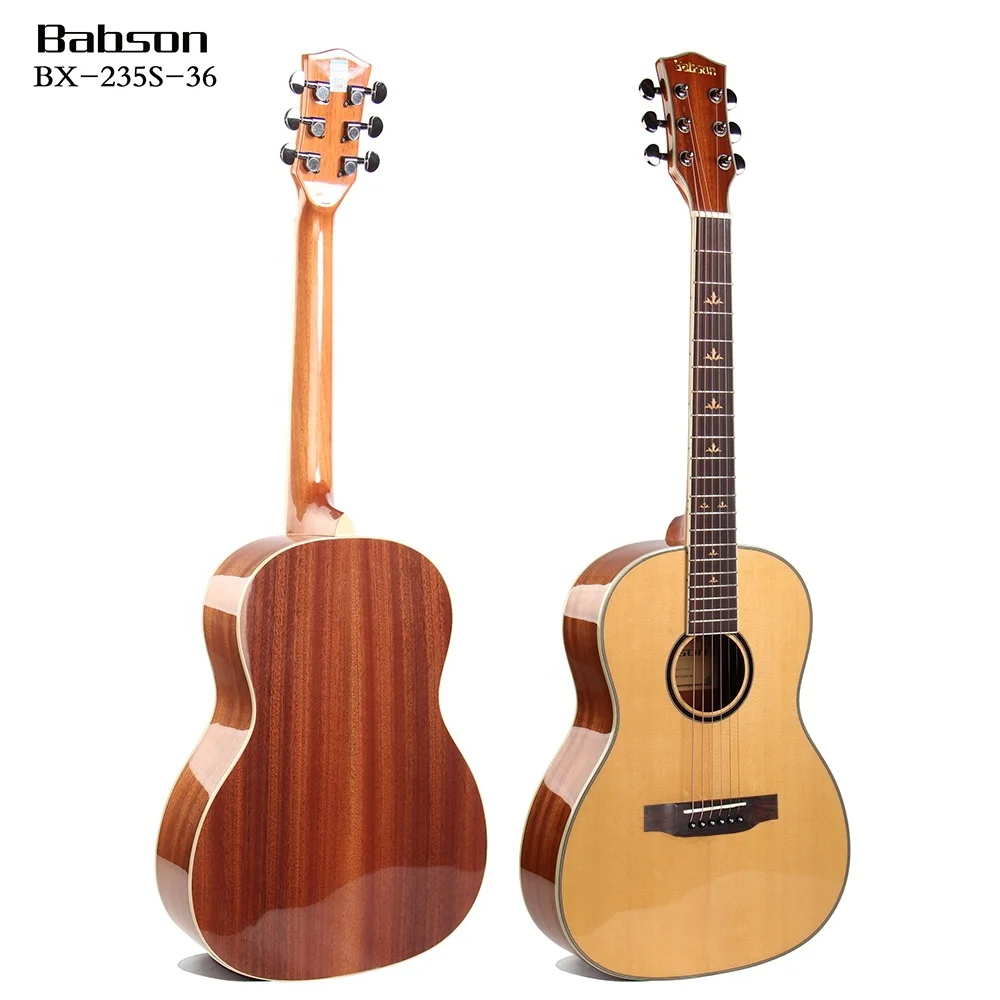 Factory direct sale solid spruce 36 inch ukulele classical electric bass acoustic guitar with hard case and black tuning peg key