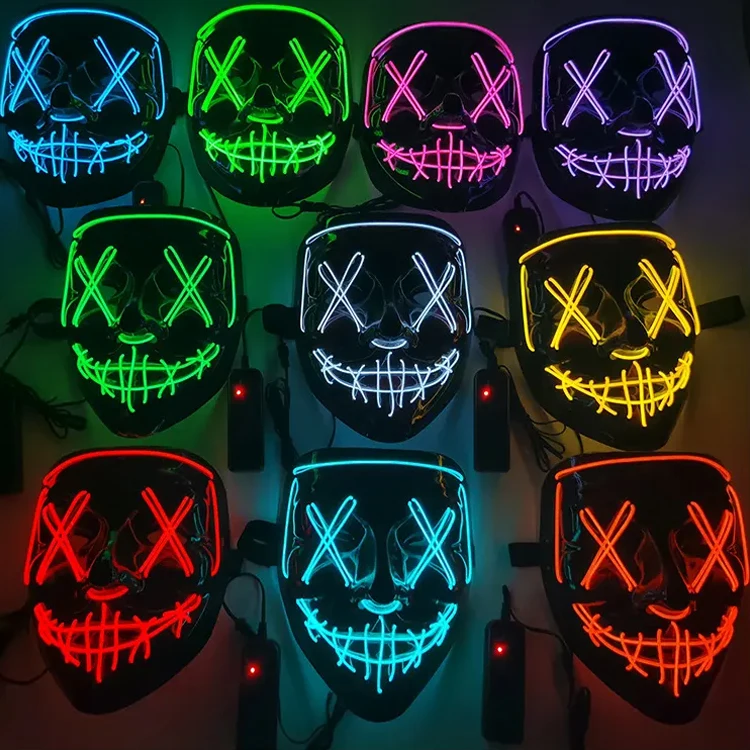 halloween glow mask custom ghost face led mask halloween glow in dark party favors home lights decoration face led mask