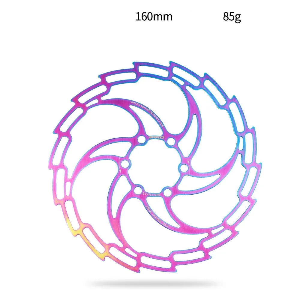 Bicycle disc 160/180/203 colorful mountain bike hollow ultra-light disc six-stud brake pad