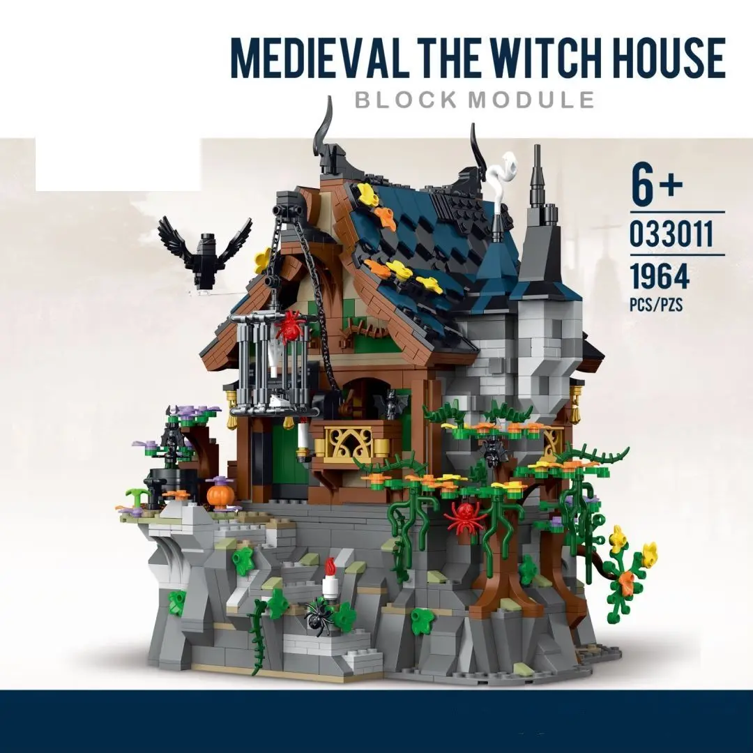 Mork Brick 033001-033011 Windmill Medieval Castle Ages 033010 Atreet View Model Assemble Building Block Set Plastic 10305 Toy