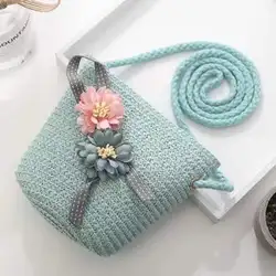 Straddle Straw bag beach for baby children girls out door cute colorful straw Woven Bags