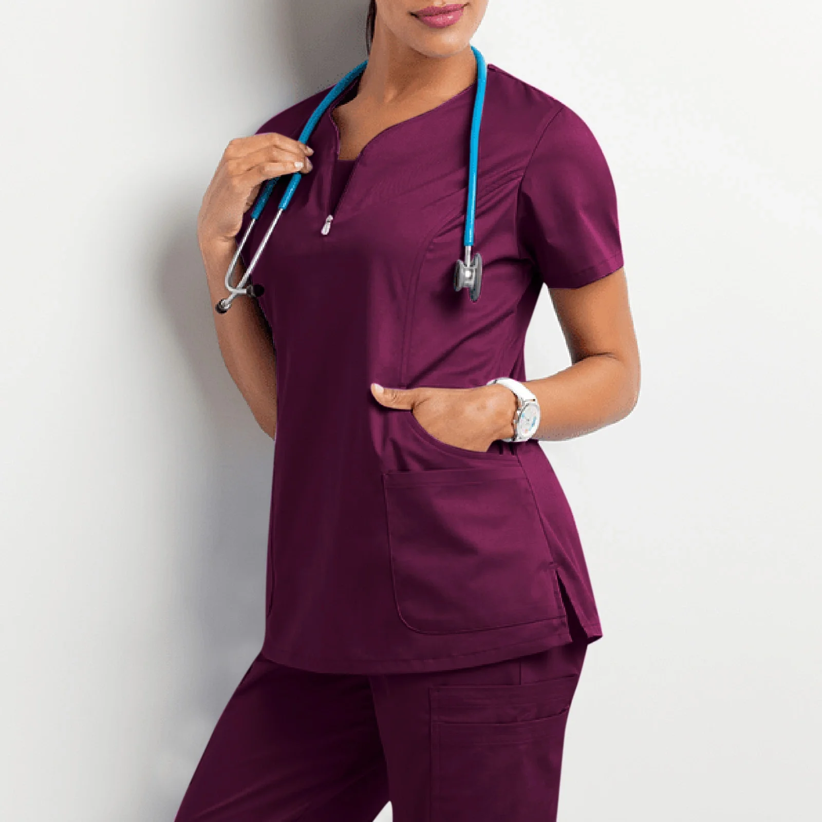 New Fashion 4-way Stretch Medical Uniform Medical Scrubs Sets Nursing Scrubs Hospital Uniform Customize Figs Scrubs Set Women