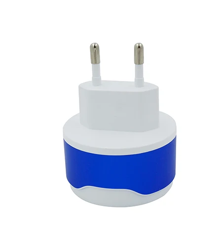 Настенное зарядное устройство адаптер 2 USB металлический круглый дизайн для мобильного телефона