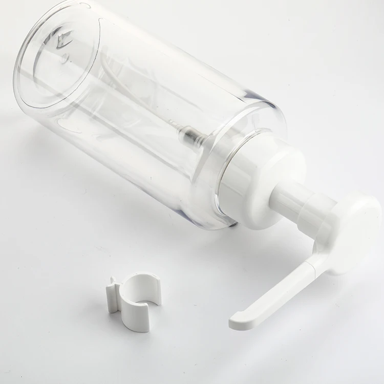 Wholesale 500ml Capacity Empty Plastic Transparent Liquid Soap Foaming Soap Dispensers Bottles With Long Nozzle White Foam