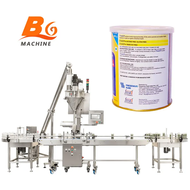 Automatic Spice Toner Nutrition Protein Milk Powder Jar Filling Line Machine