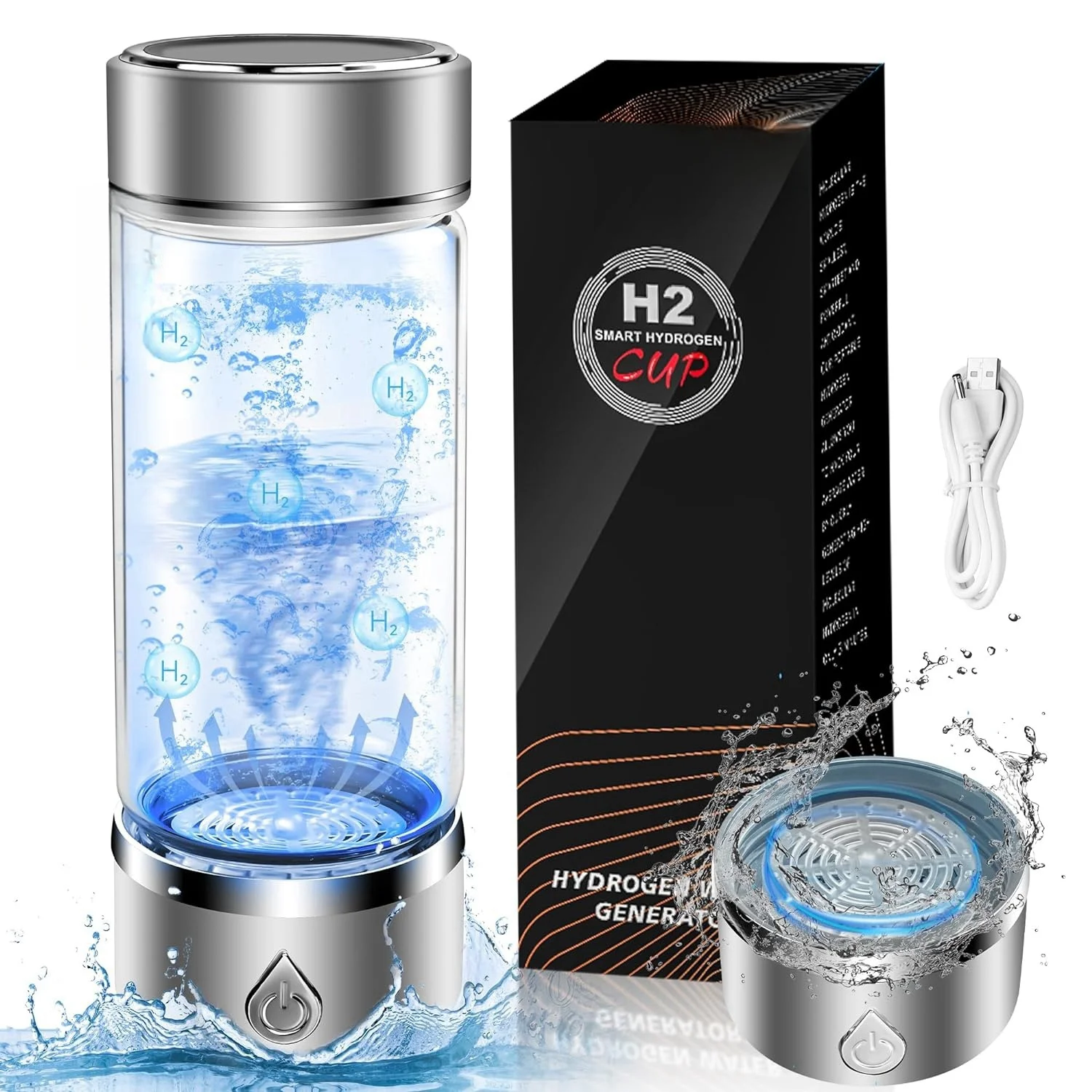 Hydrogen Generator Water Bottle Ionizer Maker Hydrogen-Rich Antioxidants ORP Hydrogen Water Cup