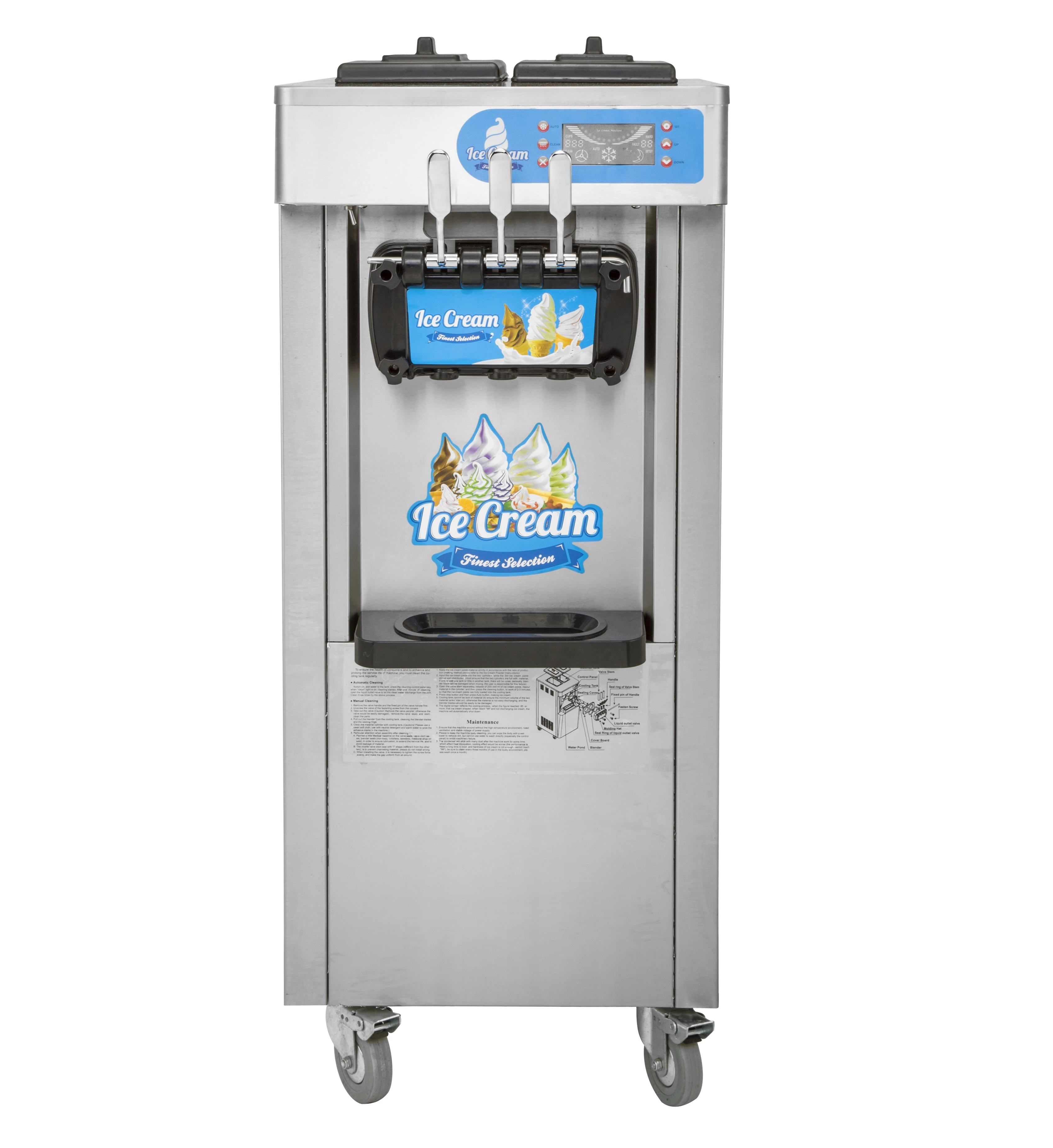 Напольная стойка из нержавеющей стали, машина для производства мороженого с тремя вкусами, распродажа
