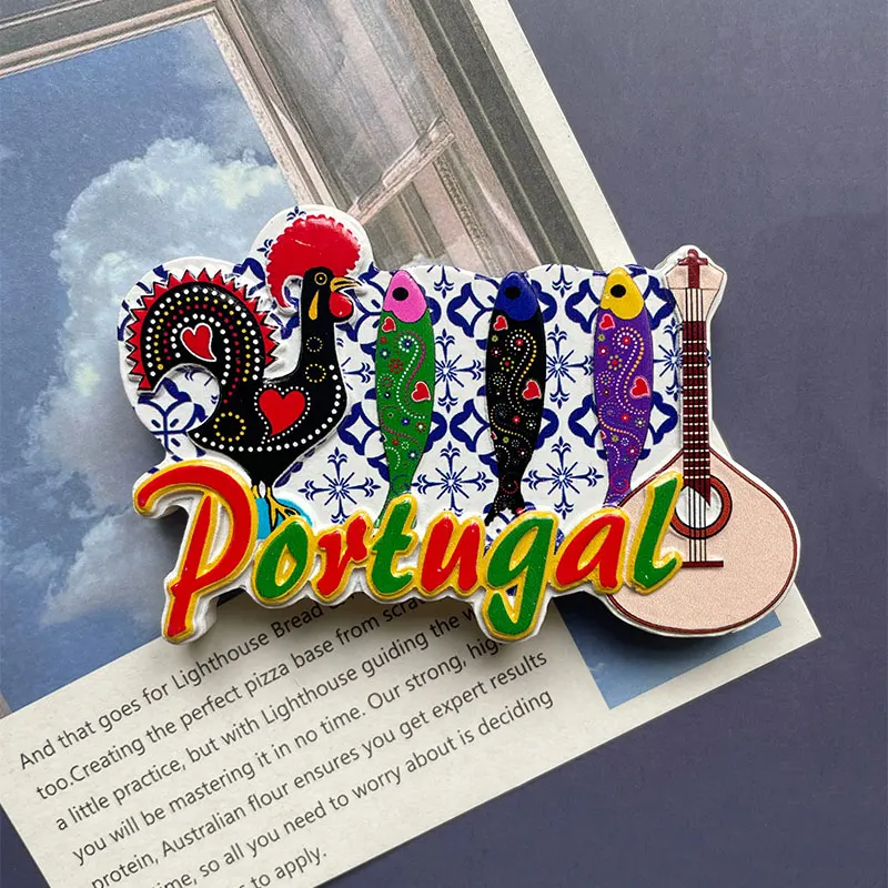 Custom Made High Quality Cheap Porto Lisboa Lisbon Souvenir Magnets 3D Resin Souvenir Fridge Magnets