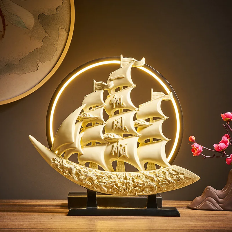 - Sail wind shun sailing boat decoration home wine cabinet light luxury living room office atmosphere housewarming gi
