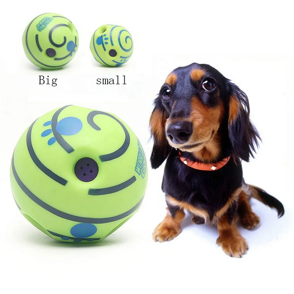 Pet supplies Manufacturer Durable Wobble Sound Dog Rolling Ball 8.8cm 10cm 14cm Toy wobble wag giggle ball interactive dog toy