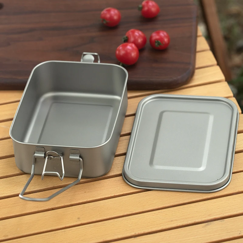 Customized Titanium Lunch Box with Clip Leak-Proof Bento Food Container for Adults and Teenagers Preserves Freshness
