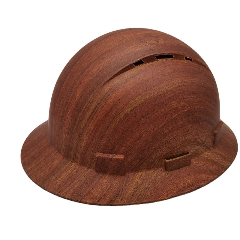 Carbon Fiber Full Brim Hard Hat Water Transfer Design Safety Helmet for Wholesale