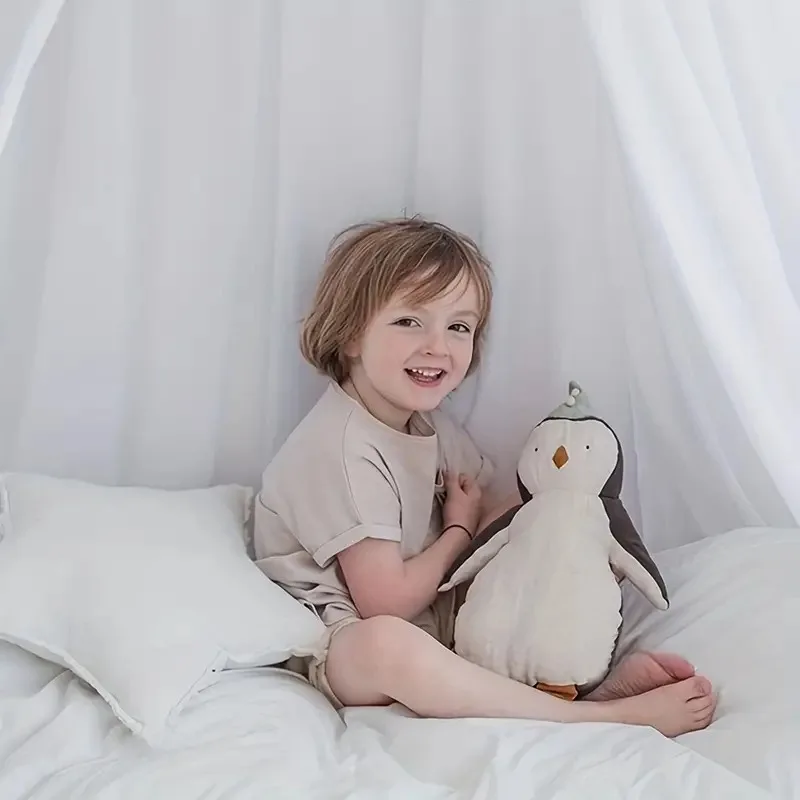 New Nordic Retro Style Penguin Doll Linen Playtime Toy Babies Cute Comfort Pillow Cloth Photo Props Perfect Birthday Gift