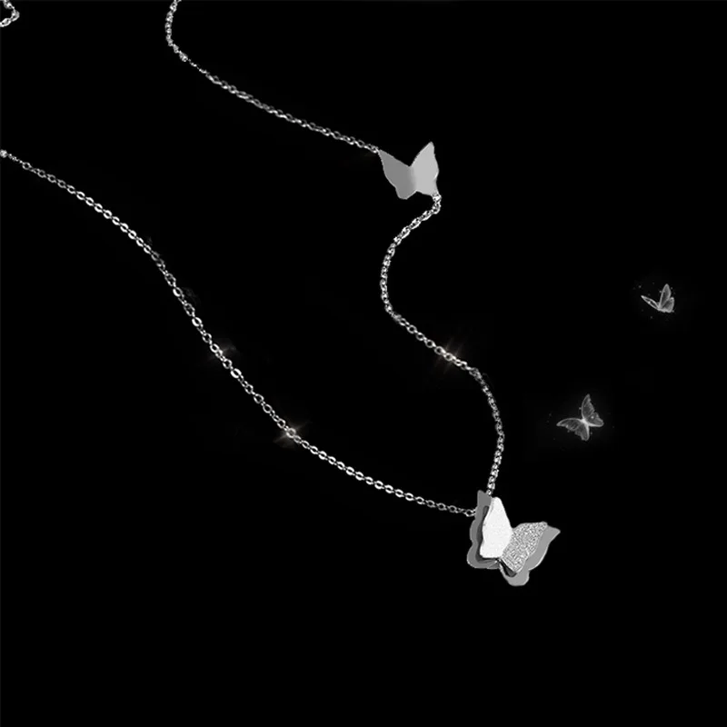Charming Boho Butterfly Choker Necklace Chain Silver Pendant Necklaces Fashion Jewelry