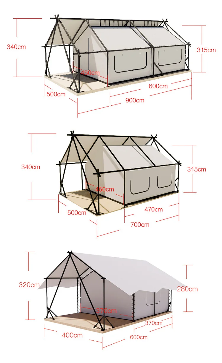 YumuQ 900D Oxford Resort Tents Luxury Hotel Style for Family Outdoor Camping 5-8 Person