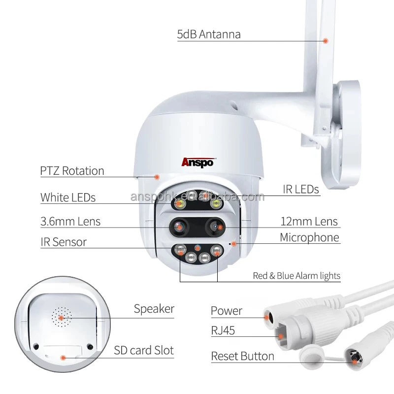 Dual-Lens Speed Dome  Wifi Camera Outdoor Auto Tracking  Security IP Camera 4X Zoom CCTV Camera surveillance