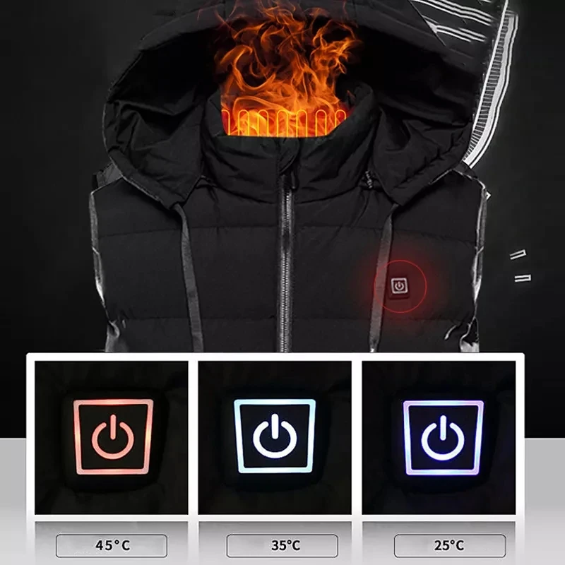 Heated Vest Charging Lightweight Jacket with 9 Heating Zones ororo Body Warmer for Unisex Riding Camping Hiking Fishing Winter
