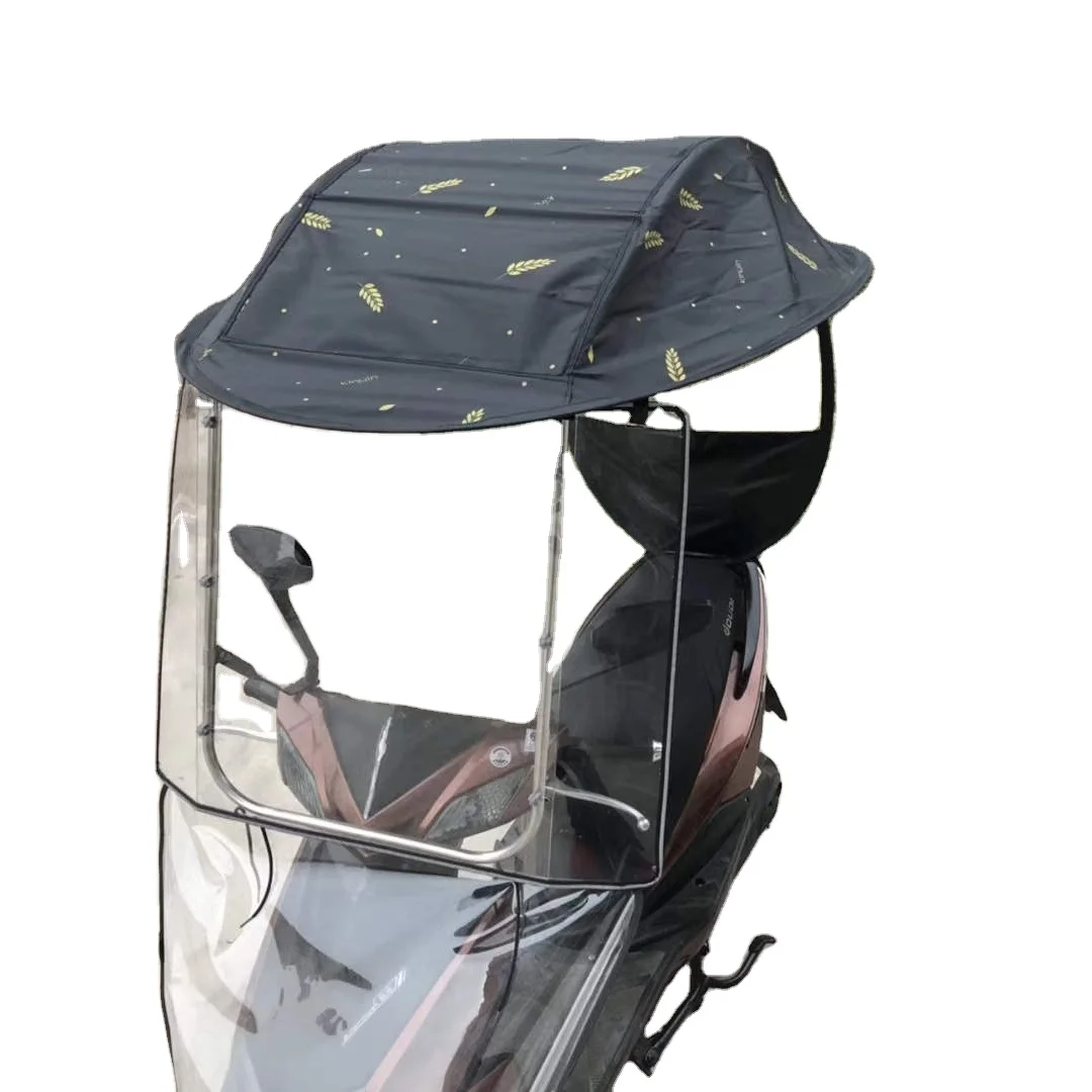 Зонт-навес для скутера, водонепроницаемый солнцезащитный козырек для мотоцикла с принтом логотипа, доступен непромокаемый ветрозащитный