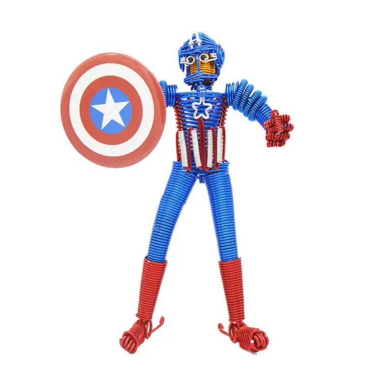 
Handicraft aluminum Wire Cartoon Model Of Captain America metalwork Aluminum wire 