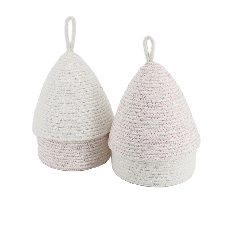 Eco-Friendly Decorative Woven Storage Organizer Office Handmade Knitting Basket Bin