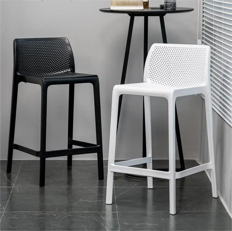 New design PP plastic bar stool high chair cafe and restaurant furniture Nordic style bar chairs
