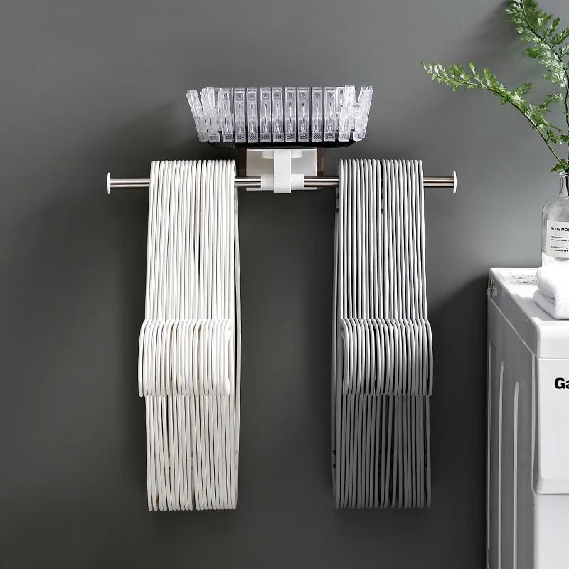 wall mounted no nailing no drilling stainless steel coat clothes hanger clip organizer