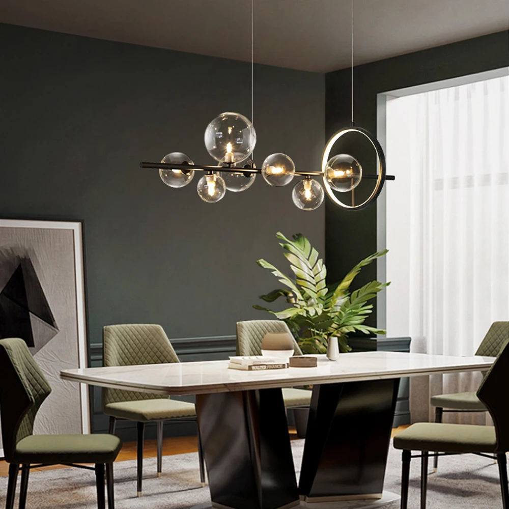 g9 led Postmodern Iron Glass Round LED Lamp LED Light.Pendant Lights.Pendant Lamp.Pendant light For Dinning Room