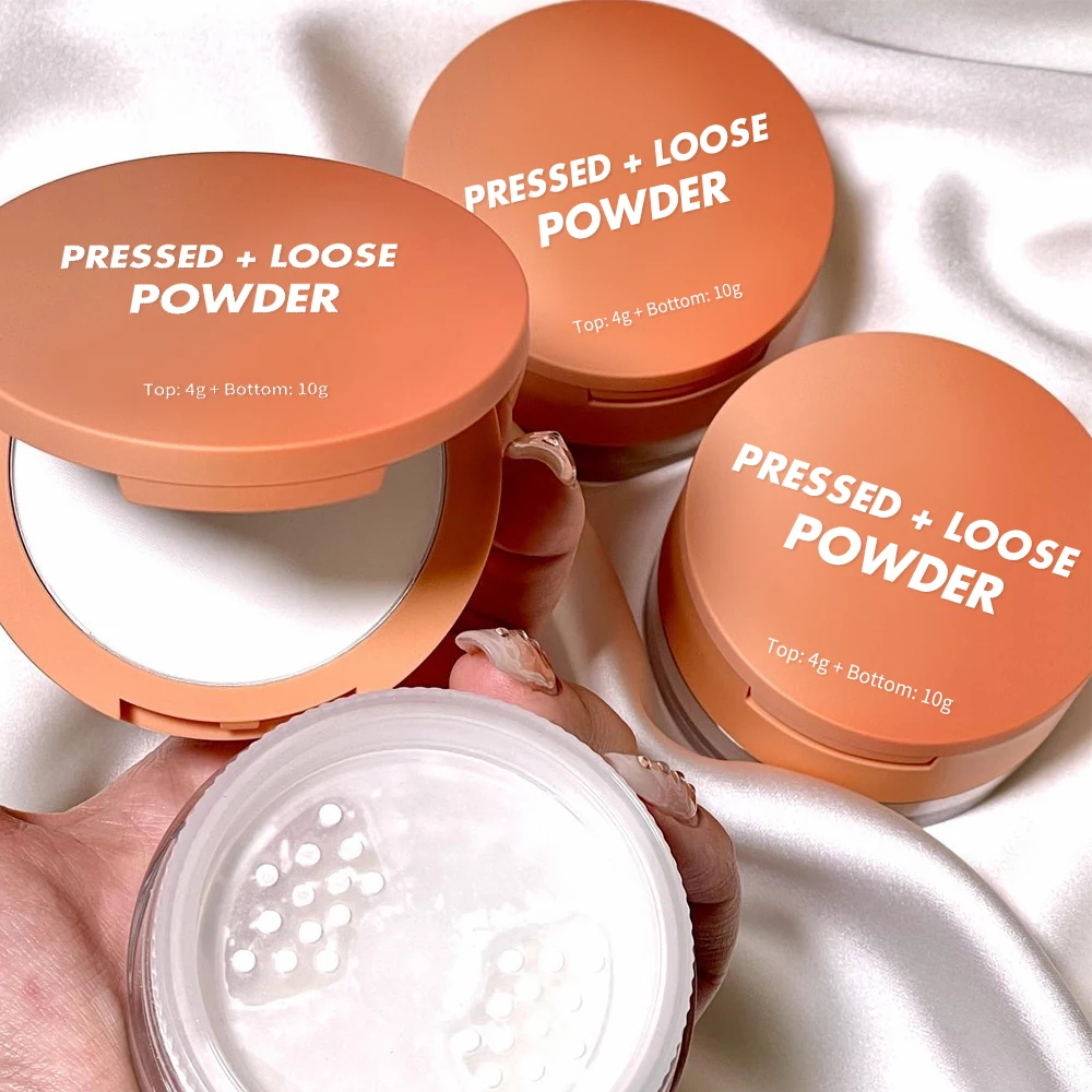 Natural Longlasting Matte Loose Powder Cosmetic Custom Logo Super Fine Clear Universal Loose Setting Powder