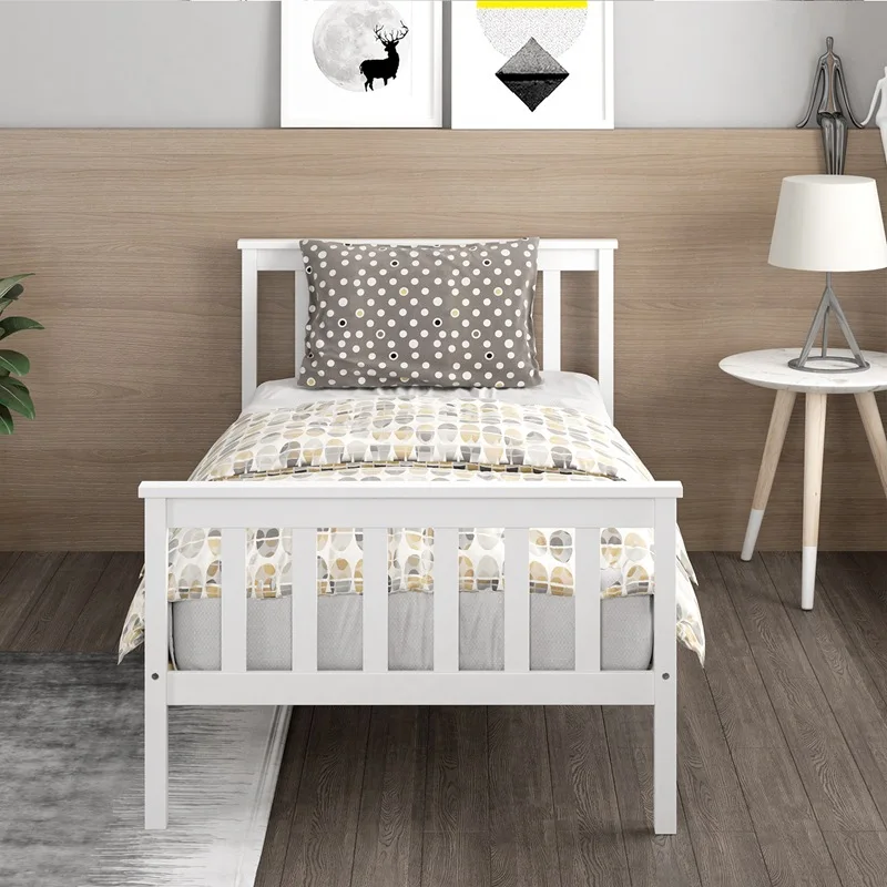 Modern design customized size and color single use solid wood single bed