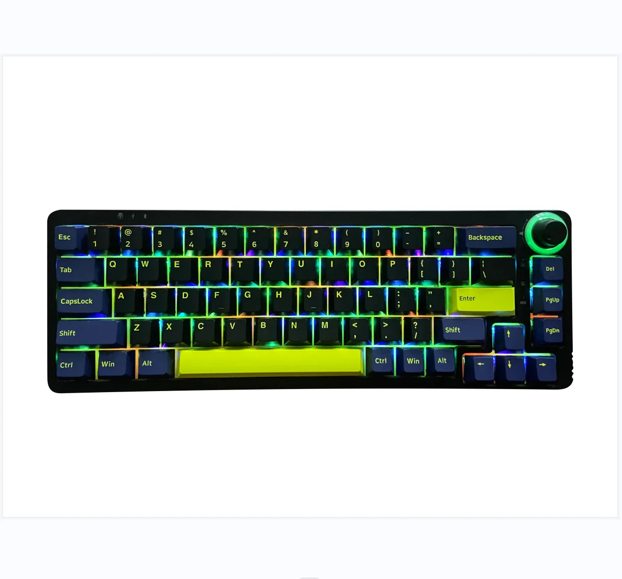 Wired Wireless Back Cover Light Transmission with Rotating Axis RGB Mechanical Gaming Keyboard