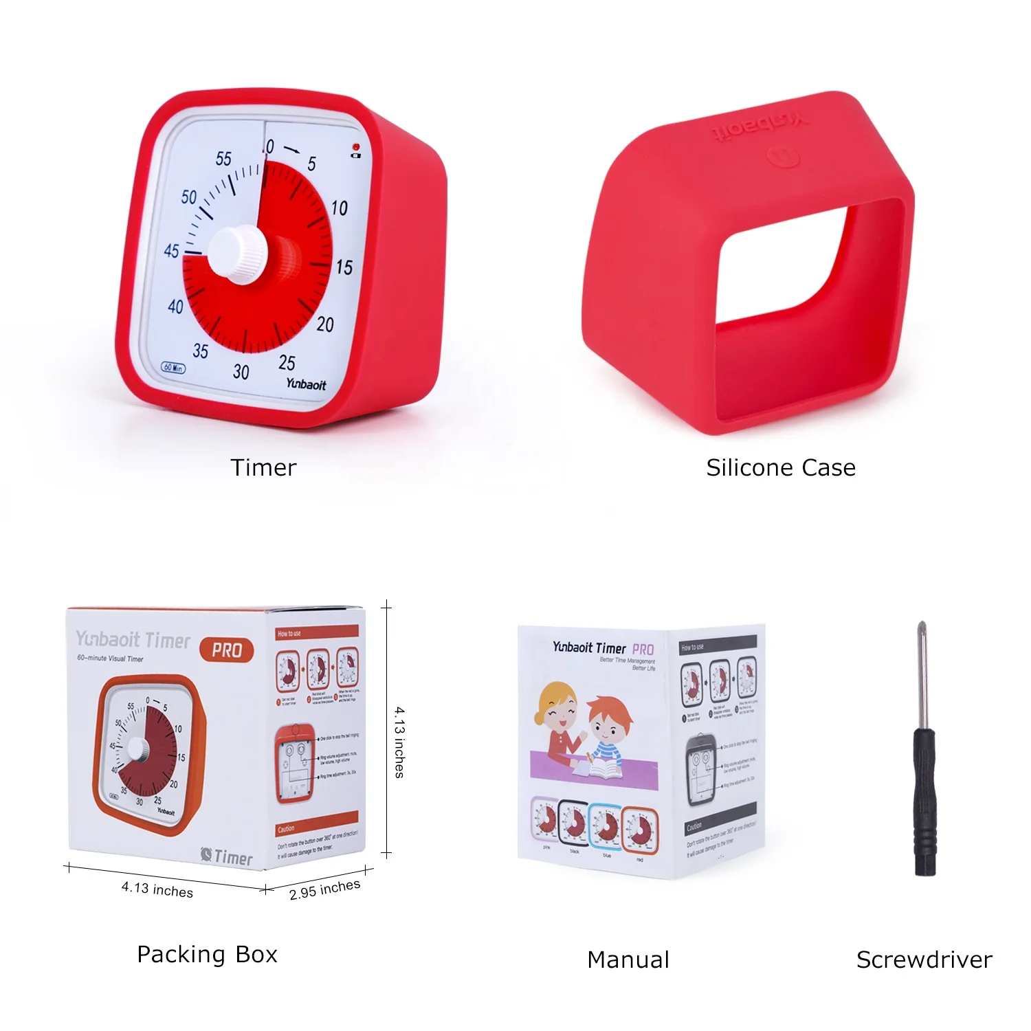 Yunbaoit New Kitchen Countdown Timer 60 Minute Visual Silent Analog Timer Wholesale Or OEM