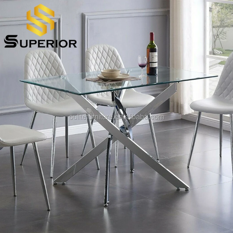 Wholesale restaurant dining table and chair metal stainless steel frame