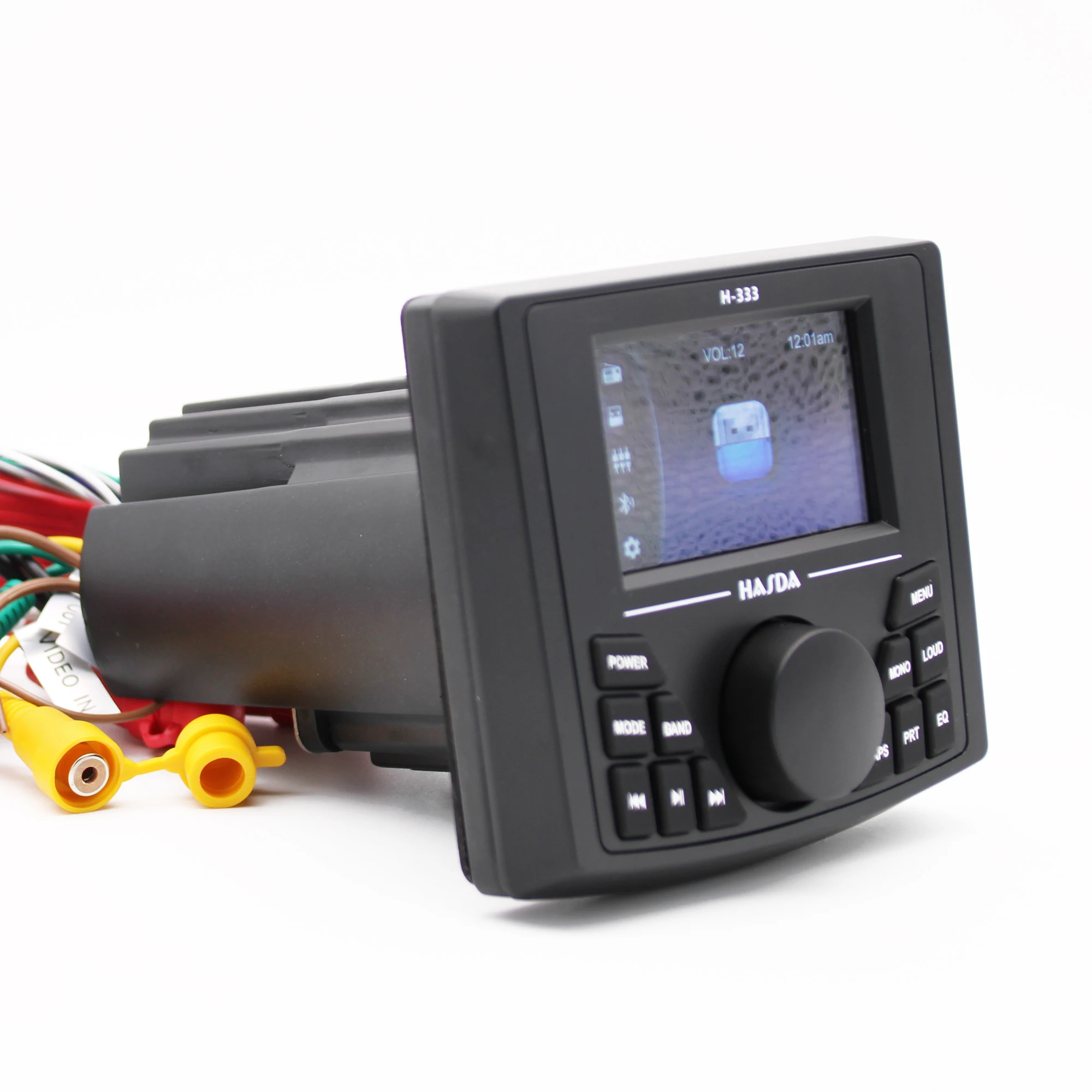 3 Inches Display AM/FM Compact Marine UTV RZR Blue-tooth Radio Digital Media Receiver MP3 / Photo/Video Playback