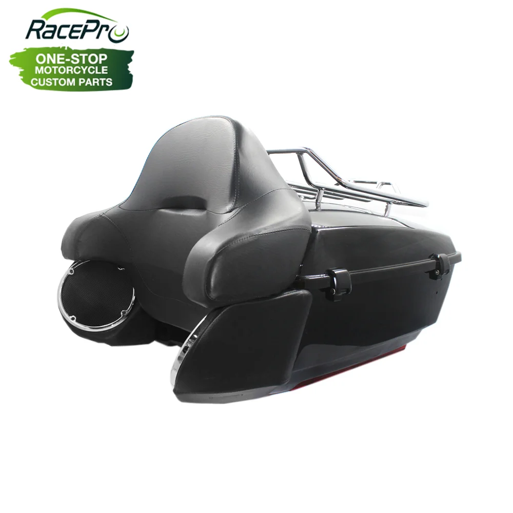 King Tour Pak Trunk Top Box Motorcycle Case Luggage Tail Box with Speaker Pods for Harley Davidson Touring 2014-2019