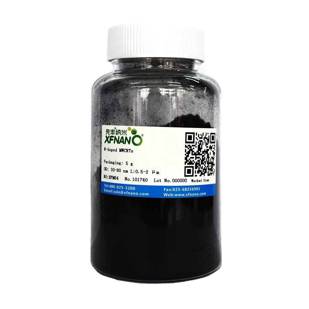 N-дофицированные многостенные карбоновые нанотрубки порошок 30-80 нм MWCNTs с длиной 0 5-2
