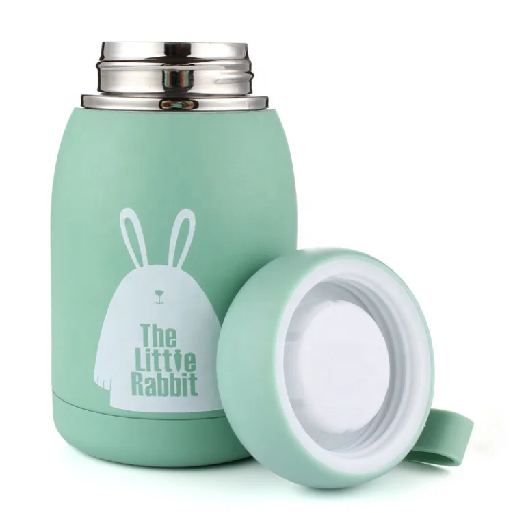 Best Selling Products Creative Cartoon 320ml Insulation Vacuum Flask 304 Stainless Steel Children Water Bottle With Handle Lid